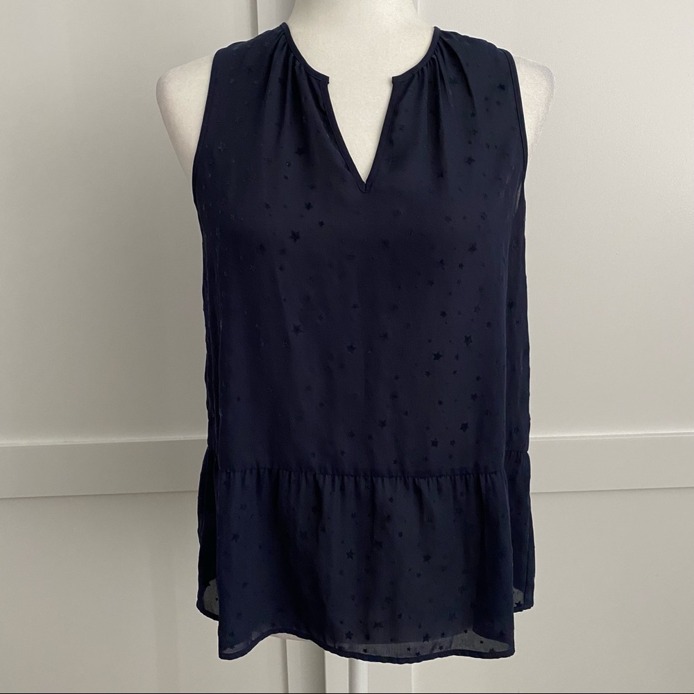 Holly & Whyte Navy Blue Star blouse